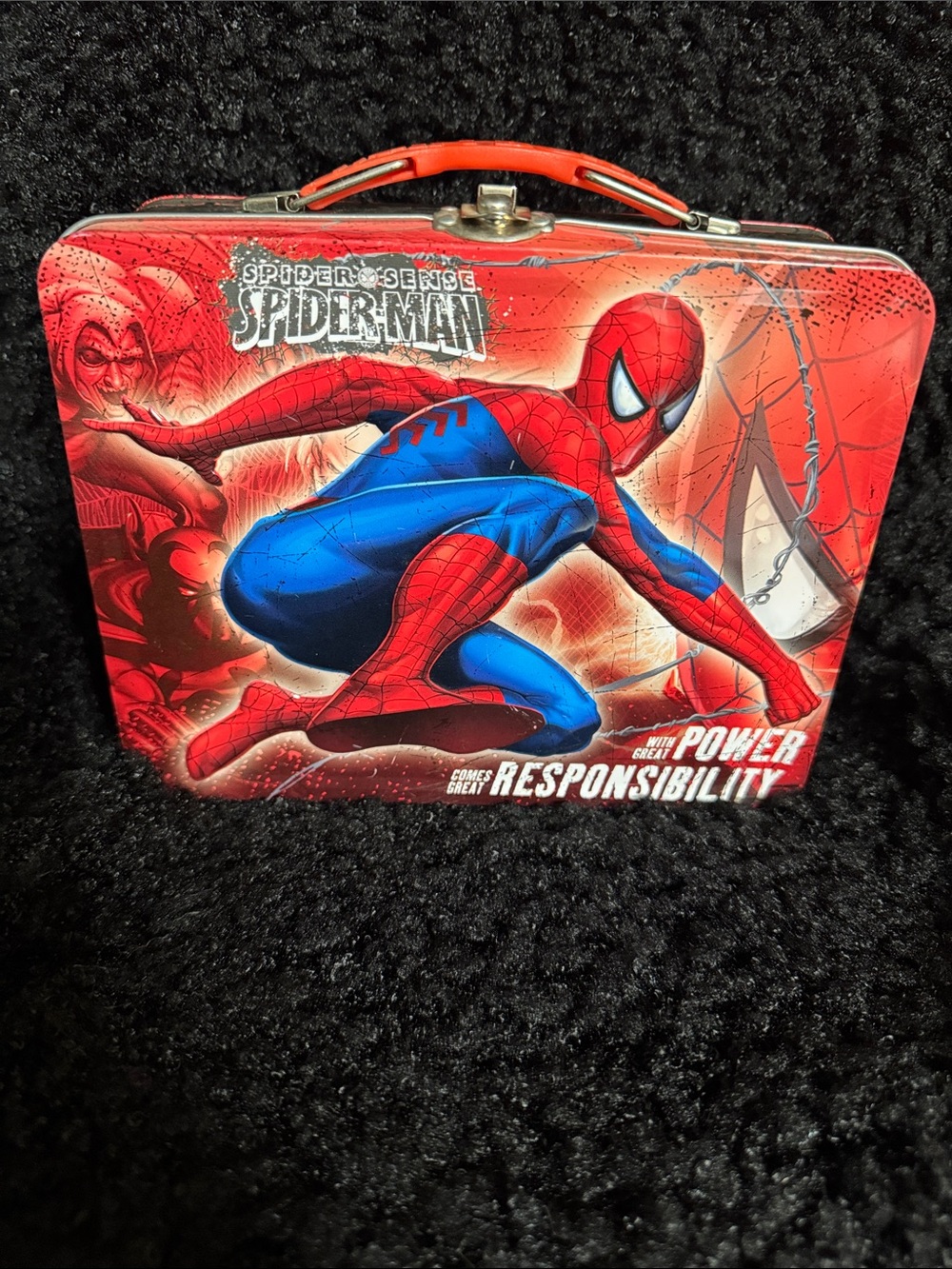 Spiderman Red and Blue Metal Lunch Box Bag